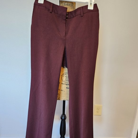 Talbots Burgundy Maroon Dress Slacks Pants Size 6 Petite Barely Boot - Picture 1 of 5